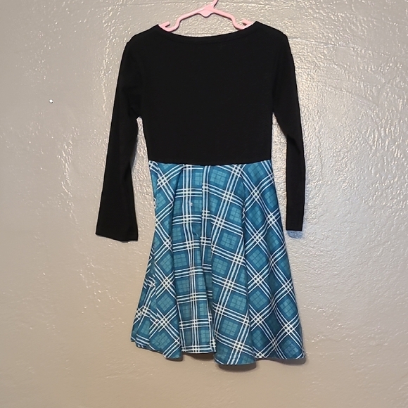 Black and Blue/Green Plaid Kids Dress EUC Size 6/7 - Picture 2 of 8